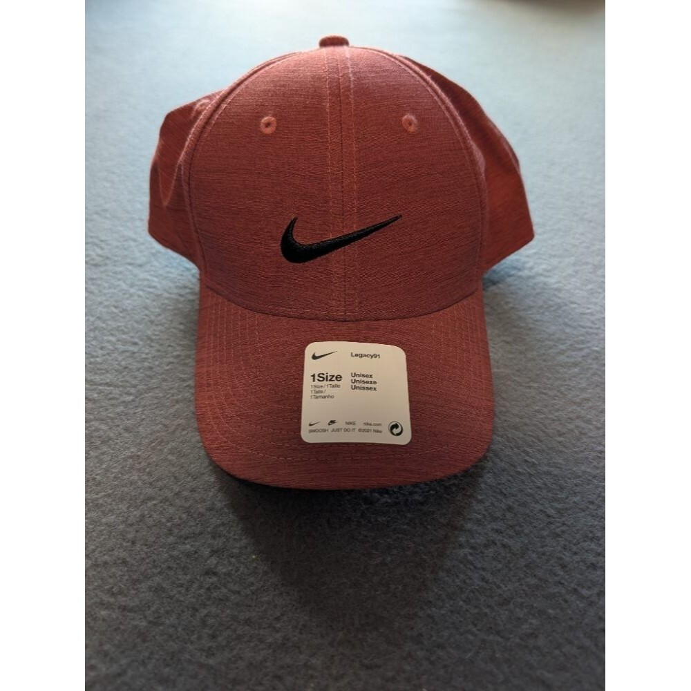 Nike Golf Legacy91 Dri-FIT Heather Adjustable Strapback Hat Cap Red OS